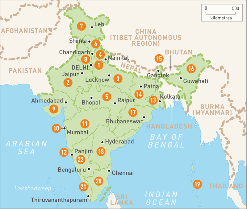 Map of India — Bible distribution regions