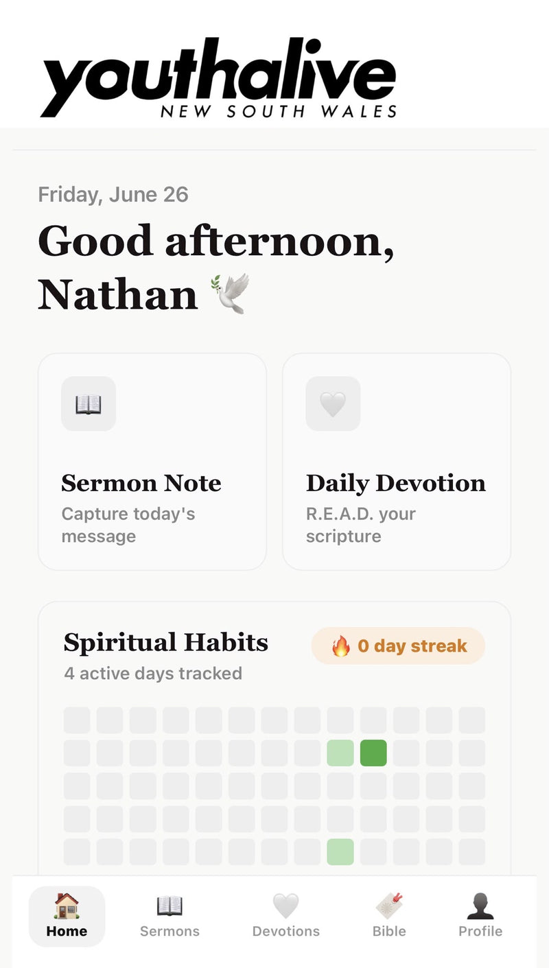 Custom Bible - Youth Alive NSW Example